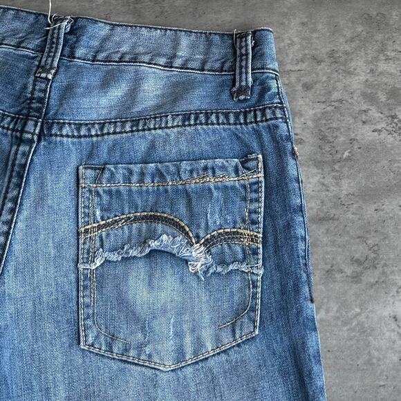 Vintage Y2K Affliction Style Embroidered Boot Cut Grunge Opium Jeans - Picture 3 of 5